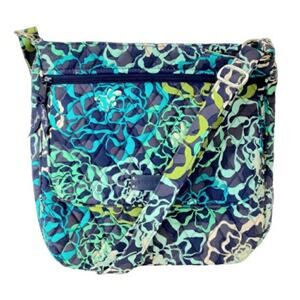 Vera Bradley Double Zip Mailbag Crossbody Katalina Blues Floral Hipster Handbag